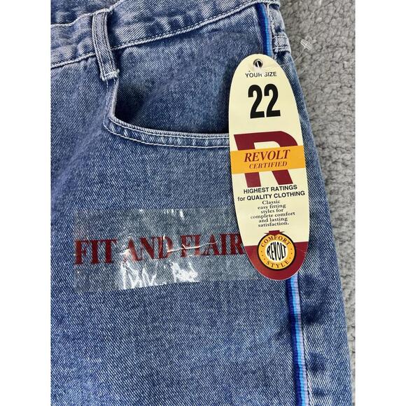 NWT Revolt Blue Denim Jeans Fit & Flare Womens Size 22 100% Cotton Deadstock - Picture 14 of 14